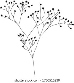 Tree black stars vector illustration