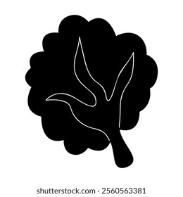 A tree in black and white colors. Clip art for your projects.