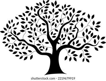 Tree, black and white illustration