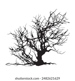 tree black and white illustration vector