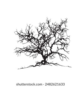 árbol negro y blanco ilustración Vector