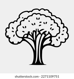tree black and white silhouette vector