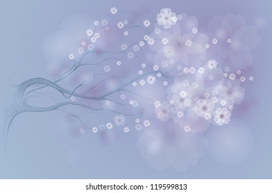 Tree is in bloom  / Dreamy floral background