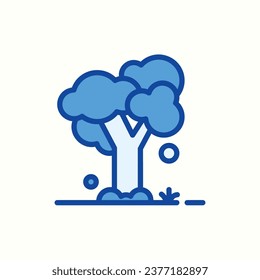 tree blue icon, isolated icon in light background, perfect for website, blog, logo, graphic design, social media, UI, mobile app