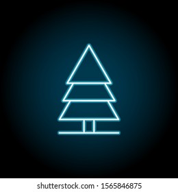 Tree blue neon icon. Simple thin line, outline vector of autumn icons for ui and ux, website or mobile application