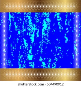 tree blue snowflakes new year Golden background