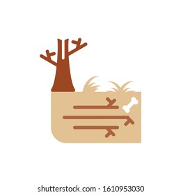 Tree and bone in the earth design, Climate change global warning environment nature pollution green and extreme danger theme Vector illustration