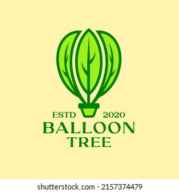 Baum bonsai Form Ballon Logo. Baumlogo, Vektorgrafik