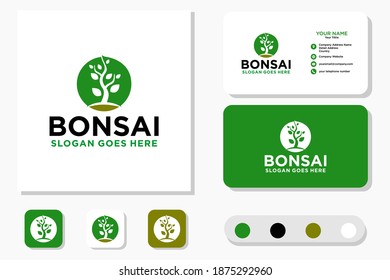 Tree Bonsai Logo Deisgn and Business Card