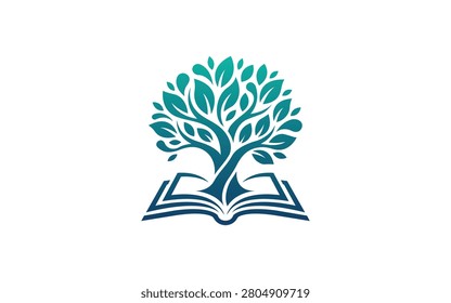 Tree Book Education Logo Design for School and Learning Center