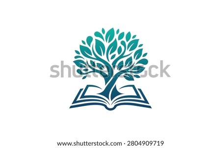 Tree Book Education Logo Design for School and Learning Center