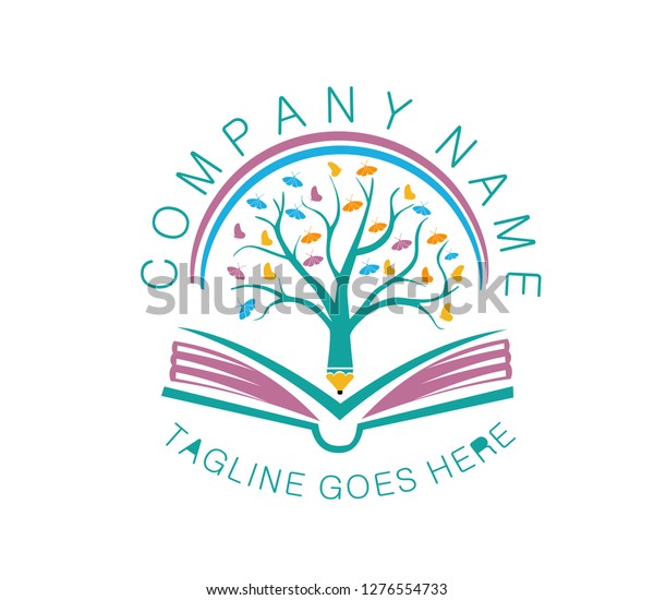 Tree Book Logo Stock Vector (Royalty Free) 1276554733