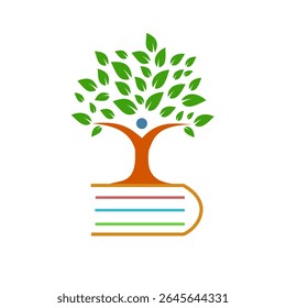 Tree Book Logo Vector Template
