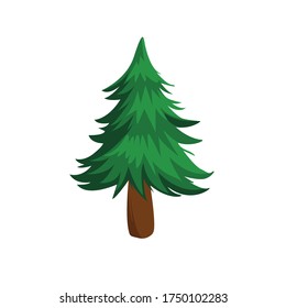 Tree Botanical Cartoon Vector Illustration