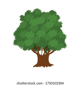 Tree Botanical Cartoon Vector Illustration