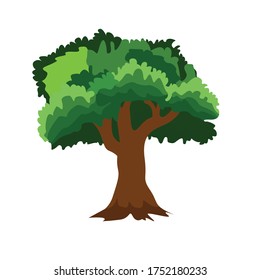 Tree Botanical Cartoon Vector Illustration