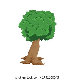 Tree Botanical Cartoon Vector Illustration