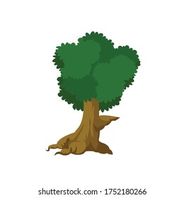 Ilustración de vectores de dibujos animados botánicos de árbol