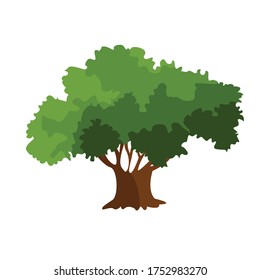 Tree Botanical Cartoon Vector Illustration