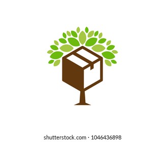 Tree Box Icon Logo Design Element