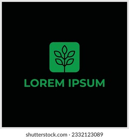 Icono de logotipo de árbol en caja. Símbolo universal creativo premium sólido y escudo. Cosméticos y spa. Símbolo del icono Árbol de vida