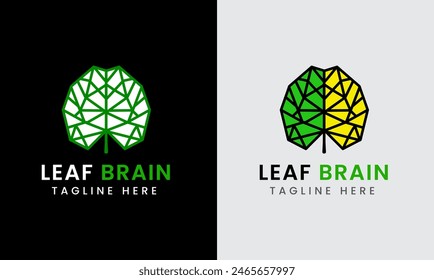 Tree brain logo concept. The human mind, mind growth, human brain with power bulb, brain with leaf, logo concept idea symbol, brain recharge, improve