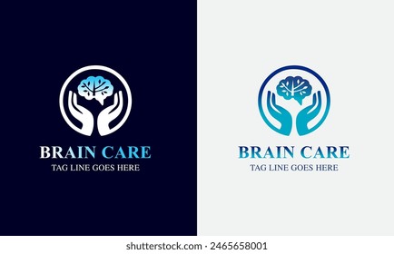 Tree brain logo concept. The human mind, mind growth, human brain with power bulb, brain with leaf, logo concept idea symbol, brain recharge, improve