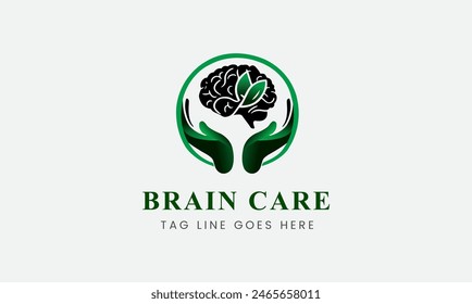 Tree brain logo concept. The human mind, mind growth, human brain with power bulb, brain with leaf, logo concept idea symbol, brain recharge, improve