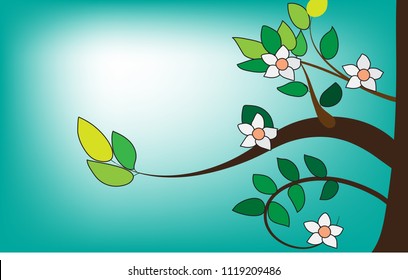 Tree branch background. ( vector )