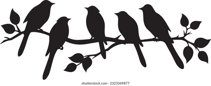 Tree branch bird images and white background