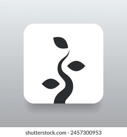 Ein Baum Zweig Schwarz Füllung Design Icon Vektorgrafik Konzept