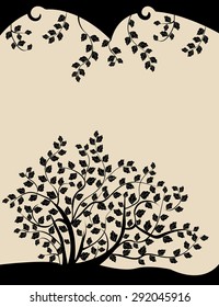 Tree branch with black leaves