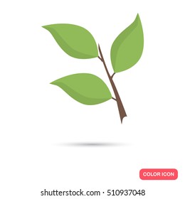 Tree branch color icon. Flat design. Environmental theme for web and mobile