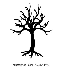 tree and branch drawing, black tree