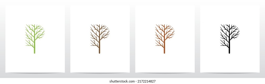 Tree Branch Forming Letter Logo P