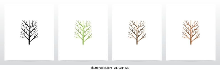 Tree Branch Forming Letter Logo M