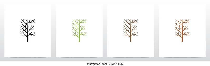 Tree Branch Forming Letter Logo E