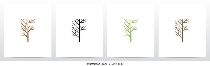 Tree Branch Forming Letter Logo F