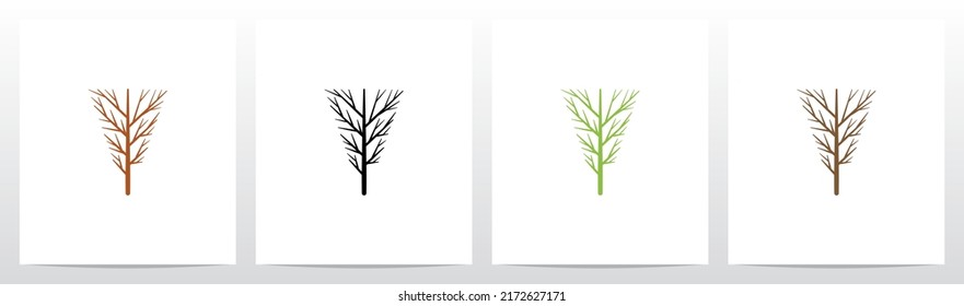 Tree Branch Forming Letter Logo V