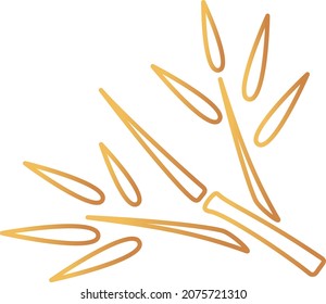 Baumzweig. Goldenes Liniendesign. Japanischer Bambus