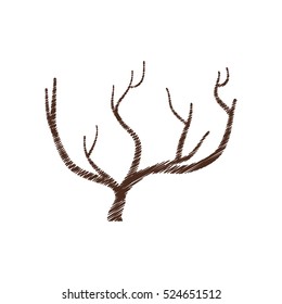 tree branch hand drawing isolated icon vector illustration design