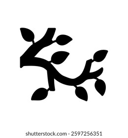 Tree branch icon with leaves

