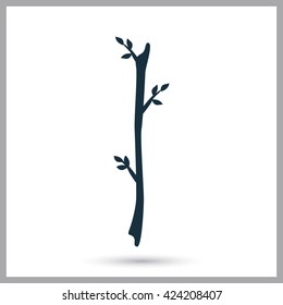 Tree branch icon on the background
