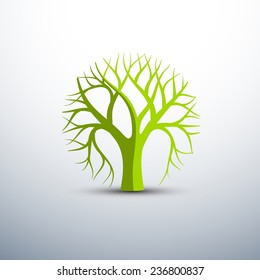 Tree with branch icons circle shape,vector illustration