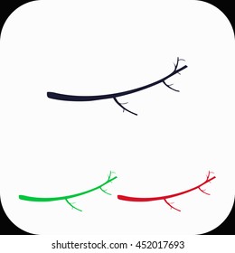 Tree Branch Illustration set. Blue, green, red icon.