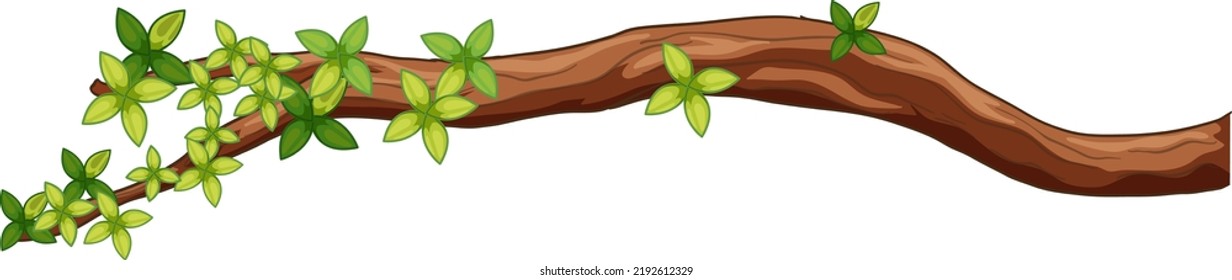 Tree branch isolated on white background illustration