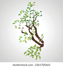 tree branch isolated vector illustration on white background