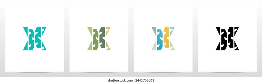 Tree Branch Leaf Divide Letter Initial Logo Design X