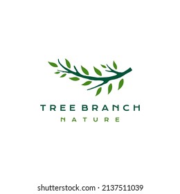 Tree branch Leaf logo design vector icon illustration