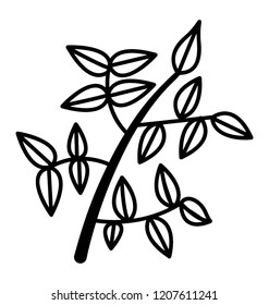 Tree branch with tree leaves icon vector 
